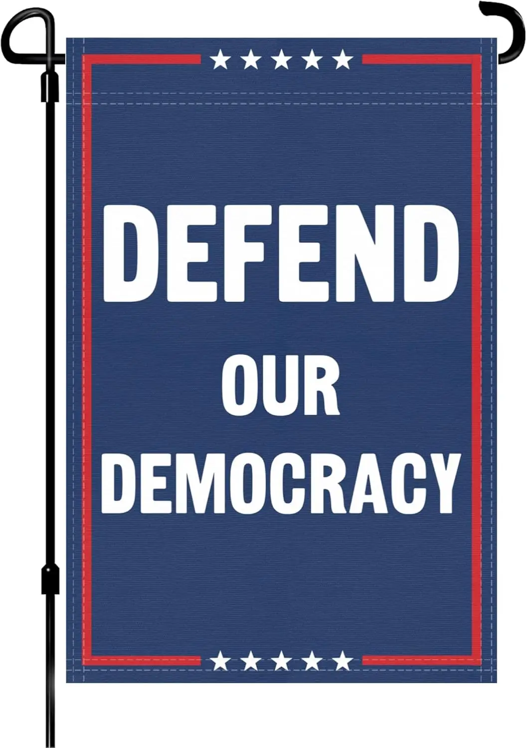Defend Our Democracy Garden Flag - 12x18 Inch Double Sided Political Garden Flags, Vertical 100% Polyester, Weather-Resistan EEZ