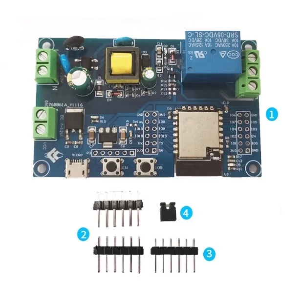 AC / DC powered WiFi Bluetooth ble 1 channel relay module ESP32-C3/ESP-C3-12F development board