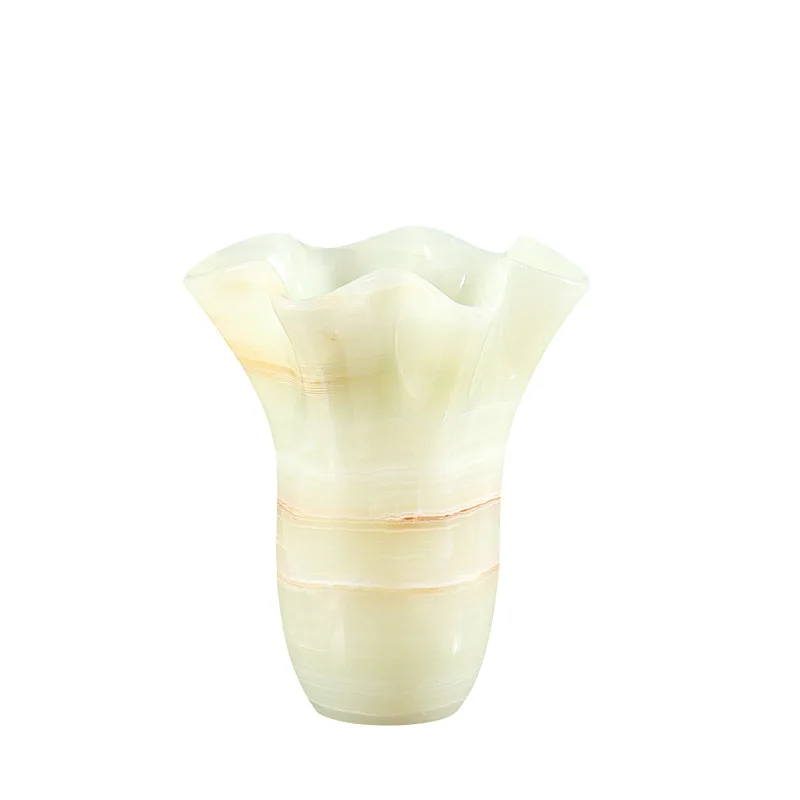 

Natural marble vase hotel villa, flower arrangement model room decoration light luxury ornament