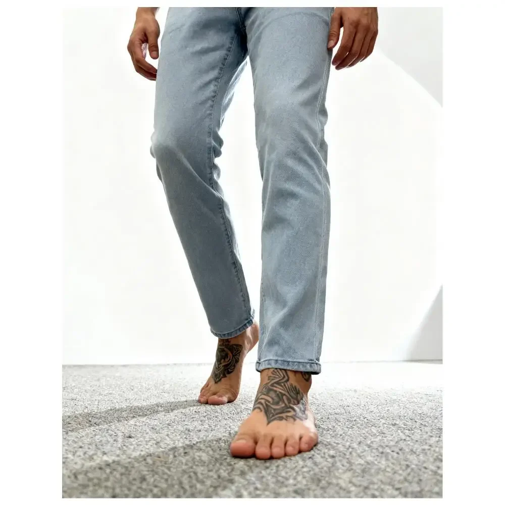 

1pc Men's High Elastic Slim Skinny Pants - Breathable Comfort All-Season Versatile Jeans