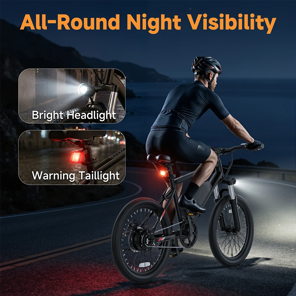 20 inch Electric Bike for Adults, 48V Removable Battery,500W Brushless Motor Peak Power, Max 22MPH Speed, 35 Miles Long Range, 3 Riding Modes Front Suspension Commuter E Bicycle view 7