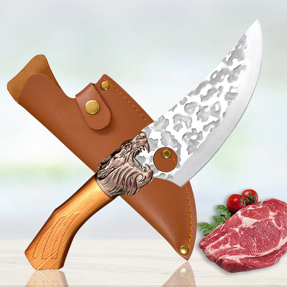 

Stainless Steel Boning Knife Meat Cleaver Knife Handmade Kitchen Knife Chef Knife for Meat Bone Fruit Fish Vege Butcher Knife