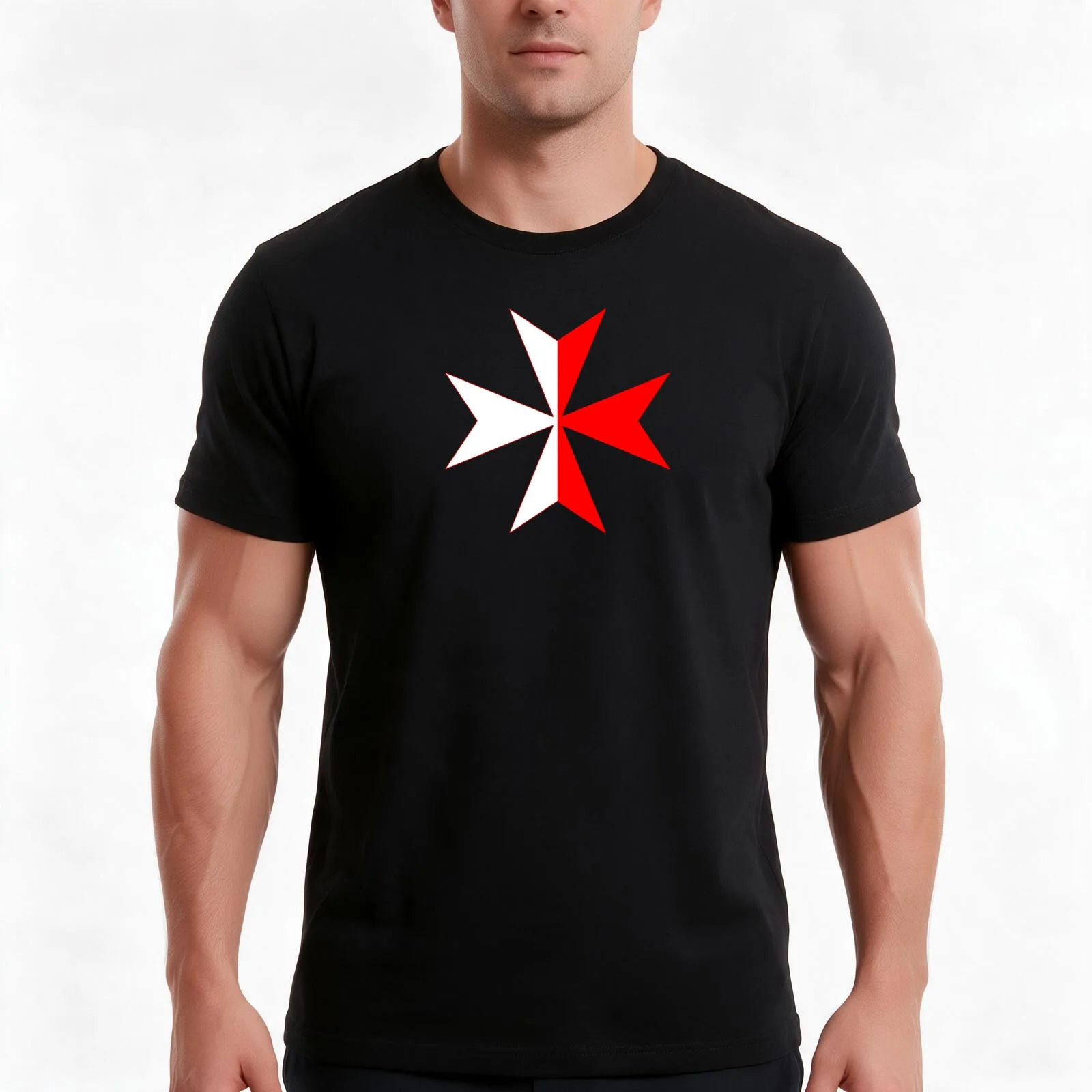 Order of Mountjoy, Monfragüe Cross T-Shirt, Summer Casual Cotton Tee, Oversized Streetwear Tops, Vintage Graphic Print