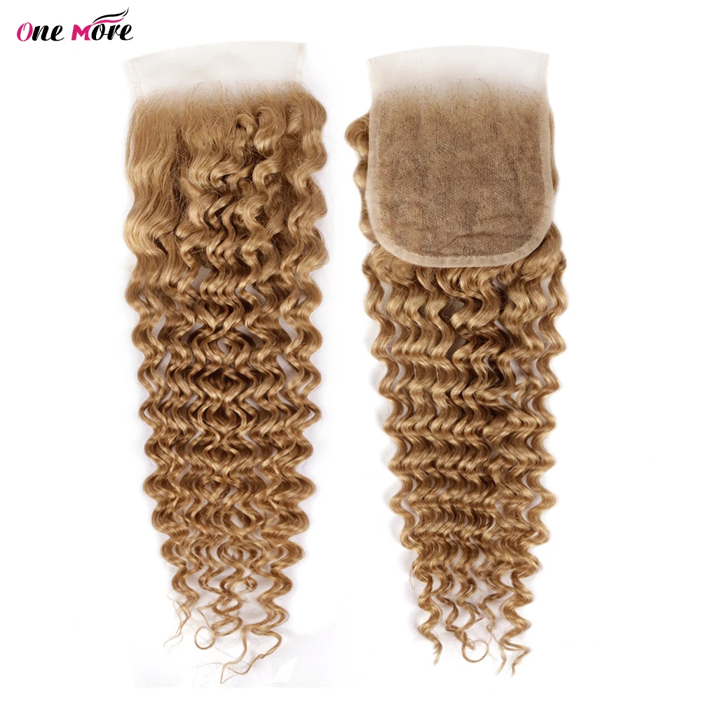 #27 Honey Blonde Deep Wave Lace Frontal 13X4 Lace Closure Transparent Lace Closure 4X4 Lace Frontal For Women Human Hair