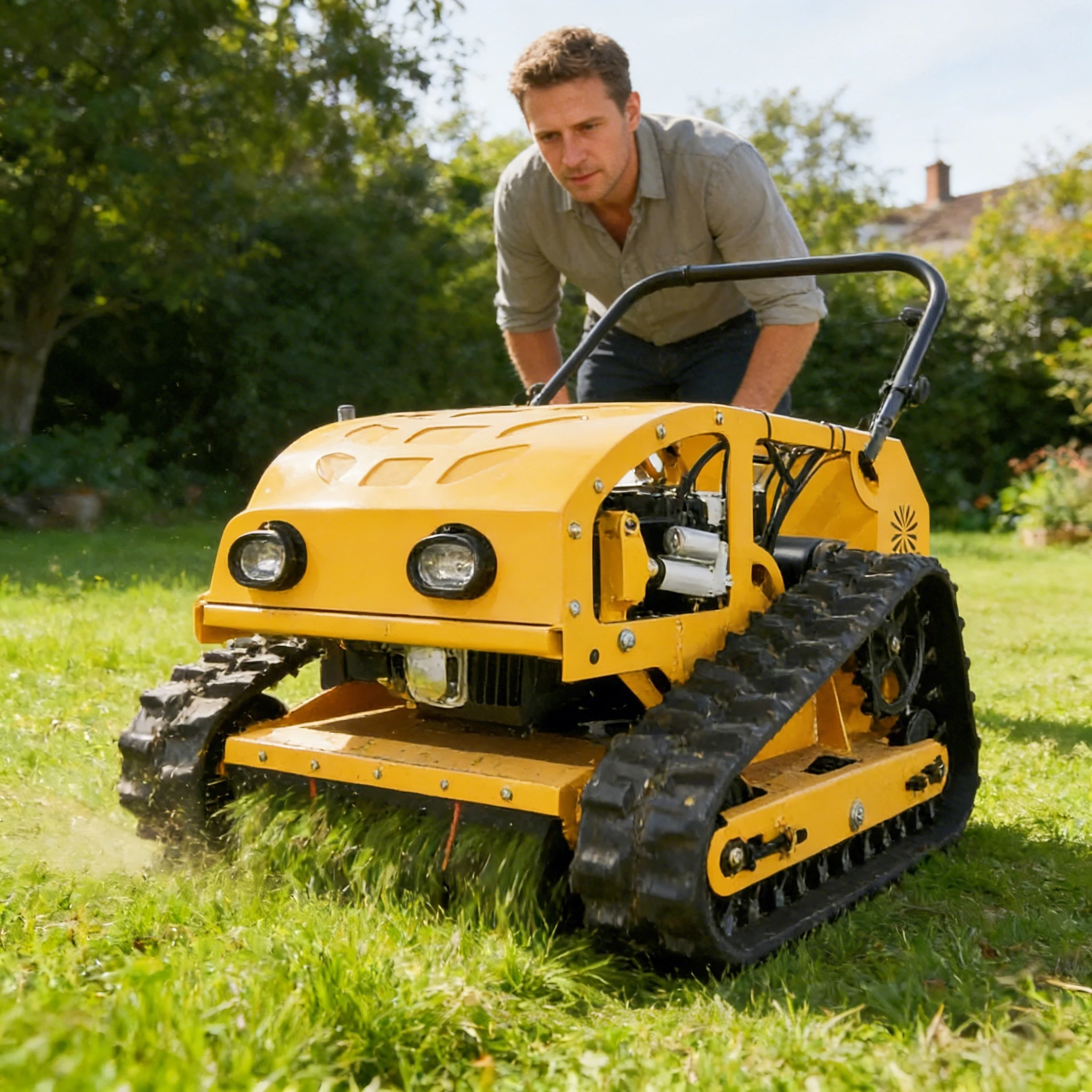 

Mini Remote Control Lawn Mower Cordless Electric Robotic Mower for Small/Medium Garden Crawler Mower Quick delivery