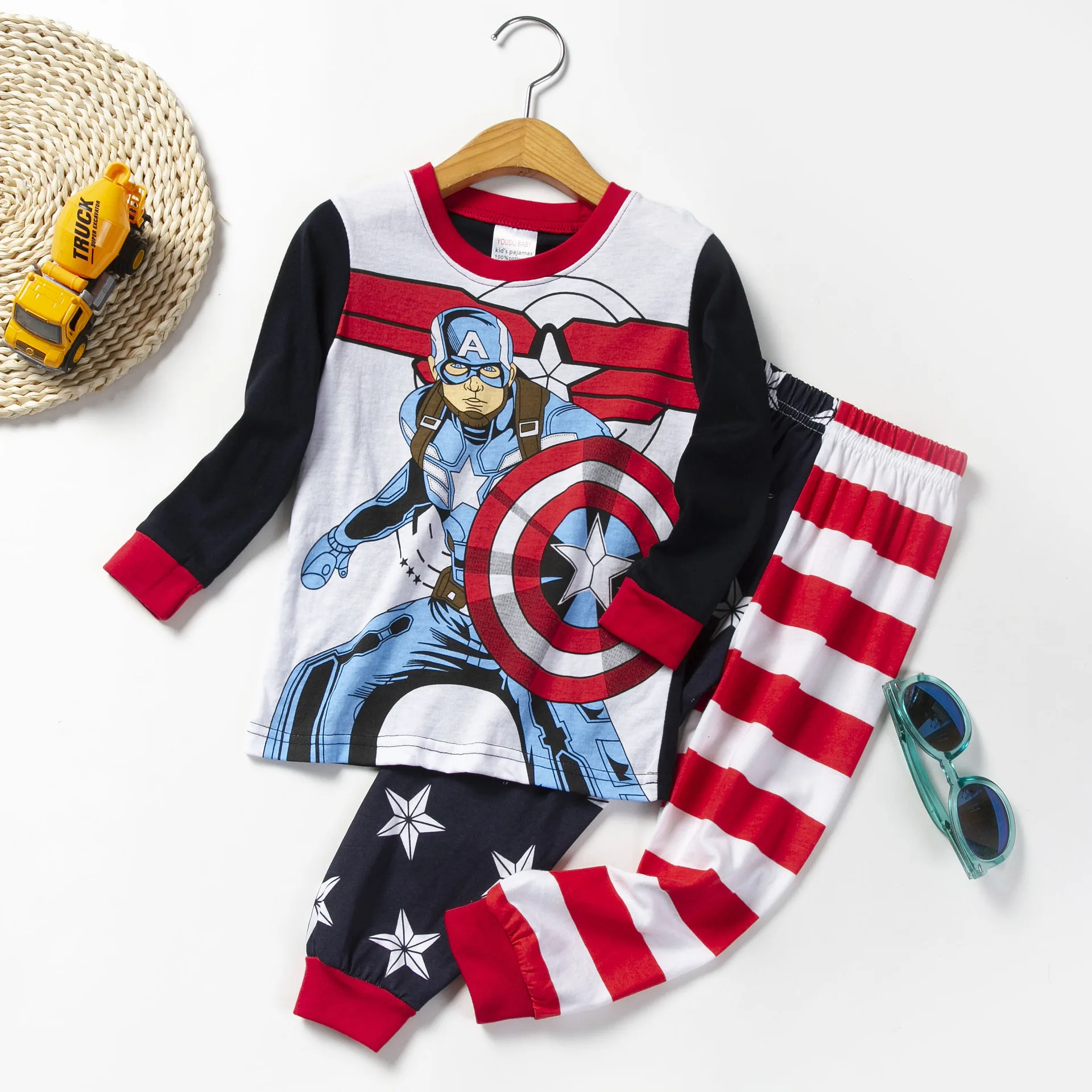 Conjunto de 2 Piezas de Pijamas para Niños, Diseño de Spiderman, Ropa para Bebés, Niñas y Niños, Pijamas de Hulk, Camiseta de Manga Larga + Pantalones, Disfraz para el Hogar