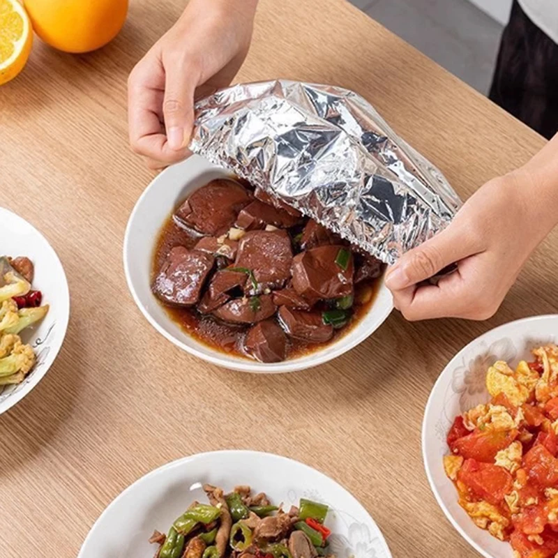 20/10PCS Repeatable Aluminum Foil Insulation Covers Kitchen Food Covers For Bowls & Dishes Storage For Kitchen