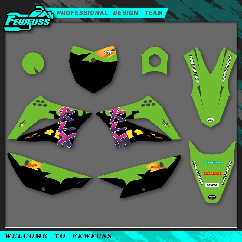 

Fewfuss для KAWASAKI KLX 110 KLX110 2010-2015 2016 2017 2018 2019 2020 мотоциклетные графические наклейки наклейки