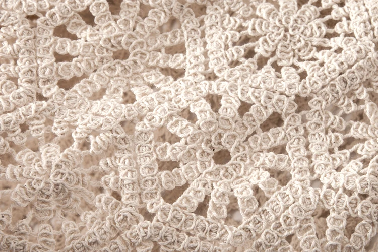 Embroidery Crochet Top Lace Blouse Puff Sleeve Wavy Hem Openwork Crop Tops for Women Korean Fashion Chic Spring Summer Outfit