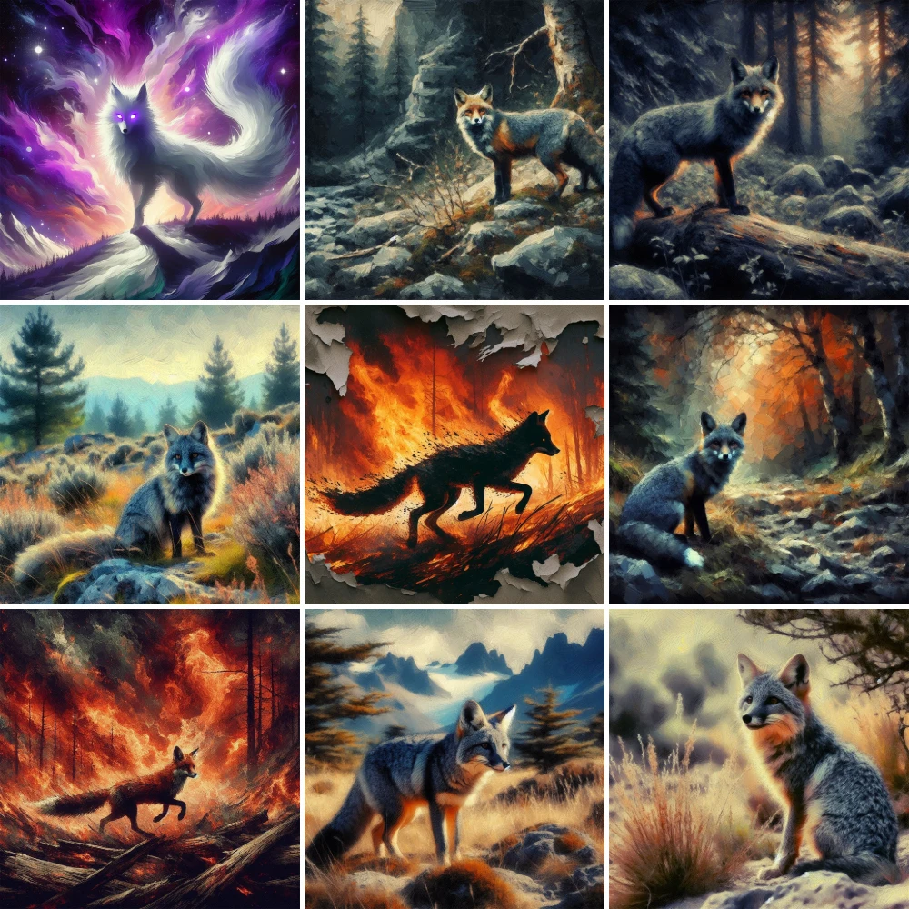 Animal Fox Coloring By Numbers Painting Set Acrylic Paints 40*50 Painting On Canvas Loft Wall Picture For Adults Handiwork