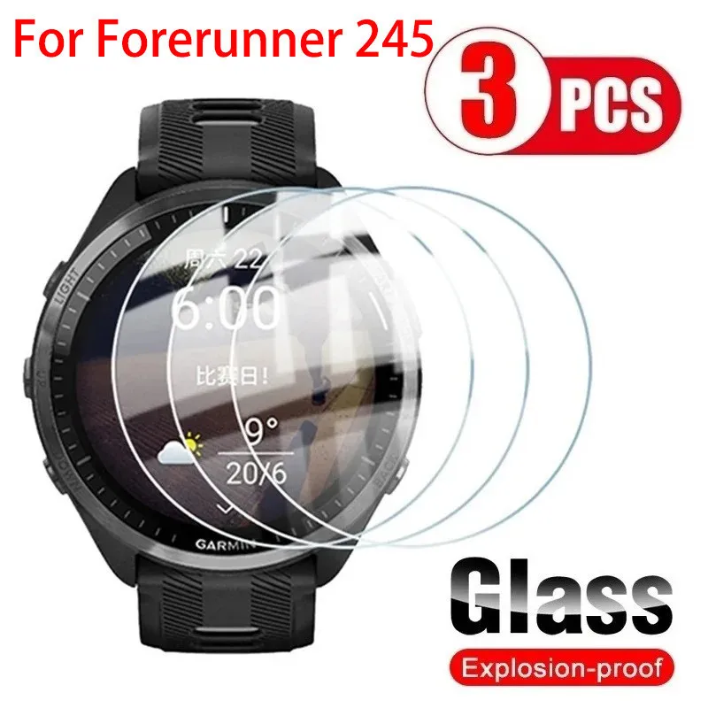 3Pcs Tempered Glass Film Watch for Garmin Forerunner 245 Screen Protector Film Foil