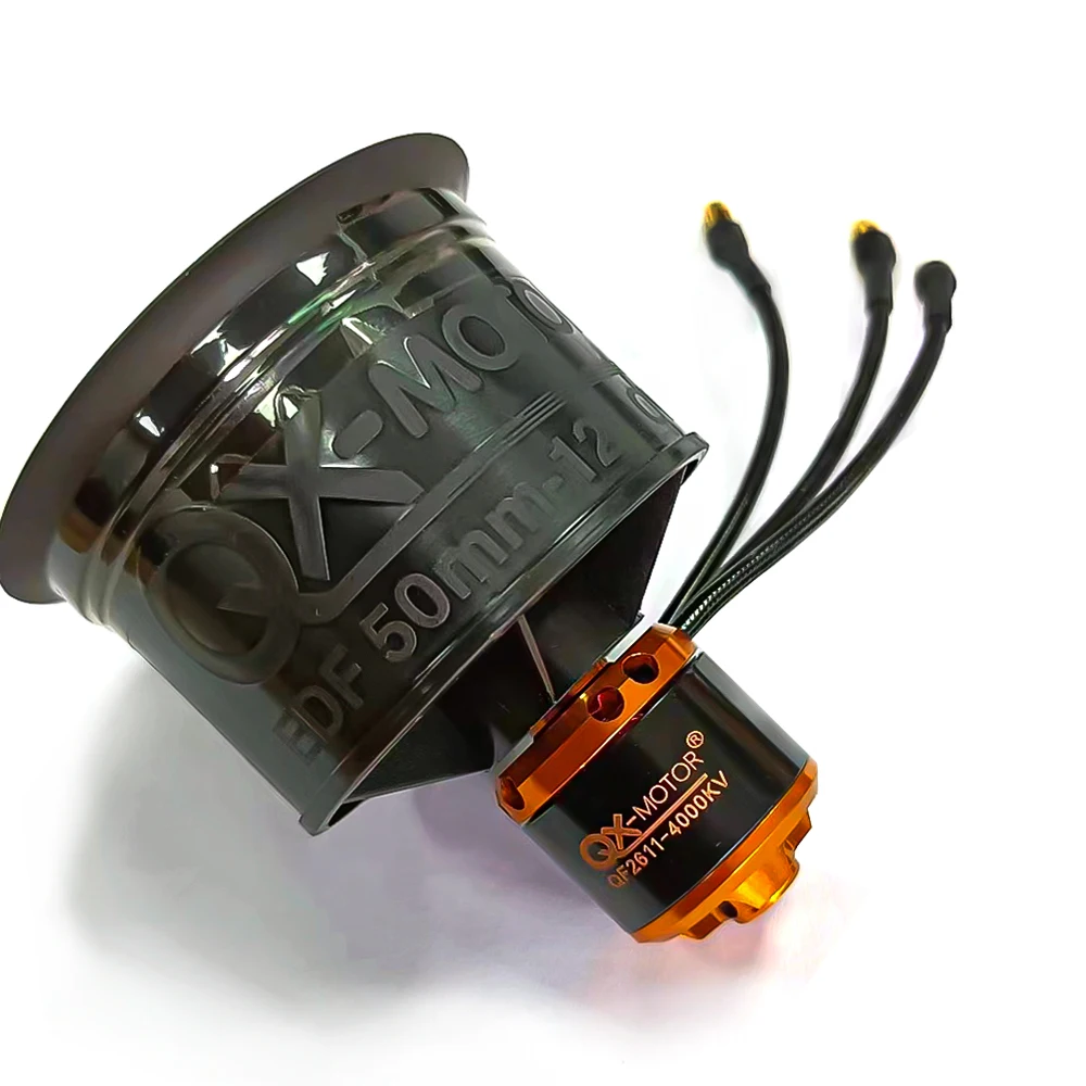 QX-MOTOR 50mm 12 Blades Fan Ducted EDF with Brushless Motor 3-4S for FMS RC Plane EDF RC Helicopter RC Airplane