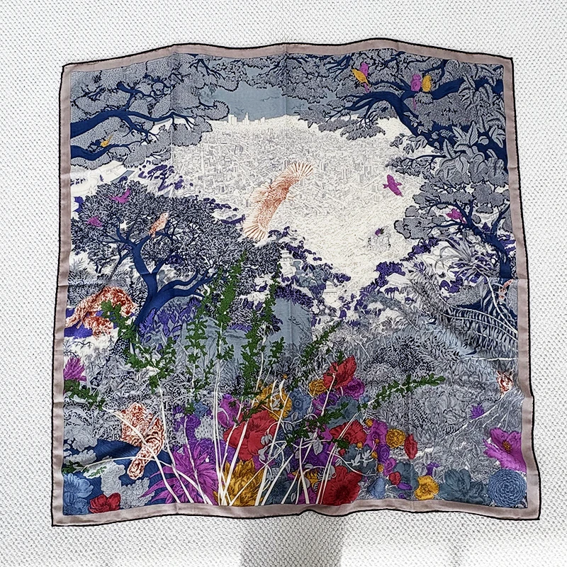 

Luxury Winter Scarf Silk Wool Blend Shawls Stole Handmade Rollerd Edges Bandana Neck Head Scarves Neck Hair Decoration