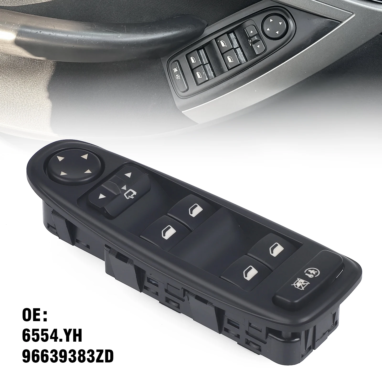 

CNSPEED 96639383ZD 6554YH Electric Power Window Master Mirror Control Switch Button For Citroen C4 Grand Picasso 2007-2014 ABS