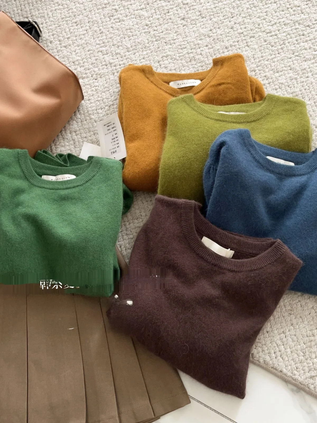 

Luźny вязаный шерстяной свитер Raccoon Fce Bubble Sve, женский милый круглый свитер Ne ort Sve, осень-зима, корейский ретро