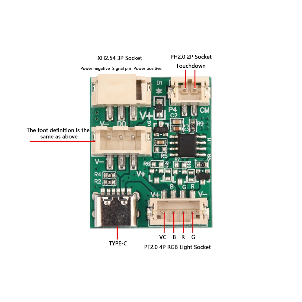 Módulo de Sensor táctil con LED y Cables para la Separación de Aire Táctil Interruptor de Inducción Táctil de Inducción Celular Bobina Tira de Luz