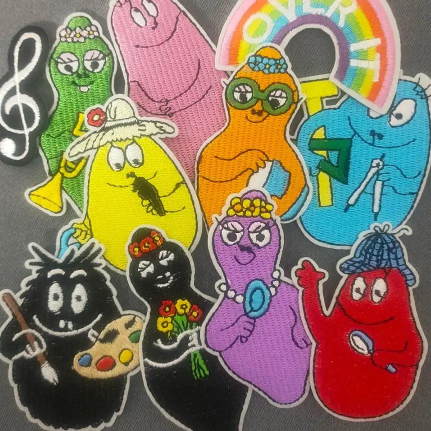 

11Pcs Les Barbapapa Cartoon Patches For Iron on Embroidered Patch For Sew DIY Child Clothes Hat Jeans Sticker Ironing Applique