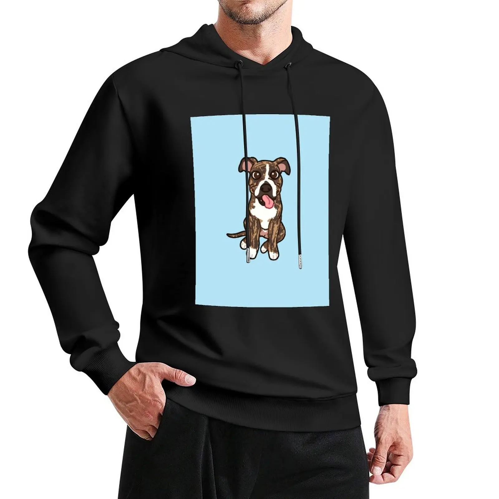 

Brindle coated Boxer commission Pullover Hoodie men's winter sweater men's clothes oversized hoodie