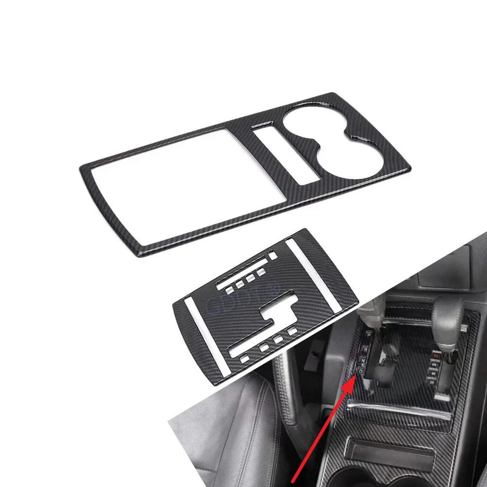 1 or 2 Pcs GDDT LHD AT Central Control Gear Box Plastic Cover for Pajero V93 V95 Carbon Fiber Board for Montero V97 V98 Shift