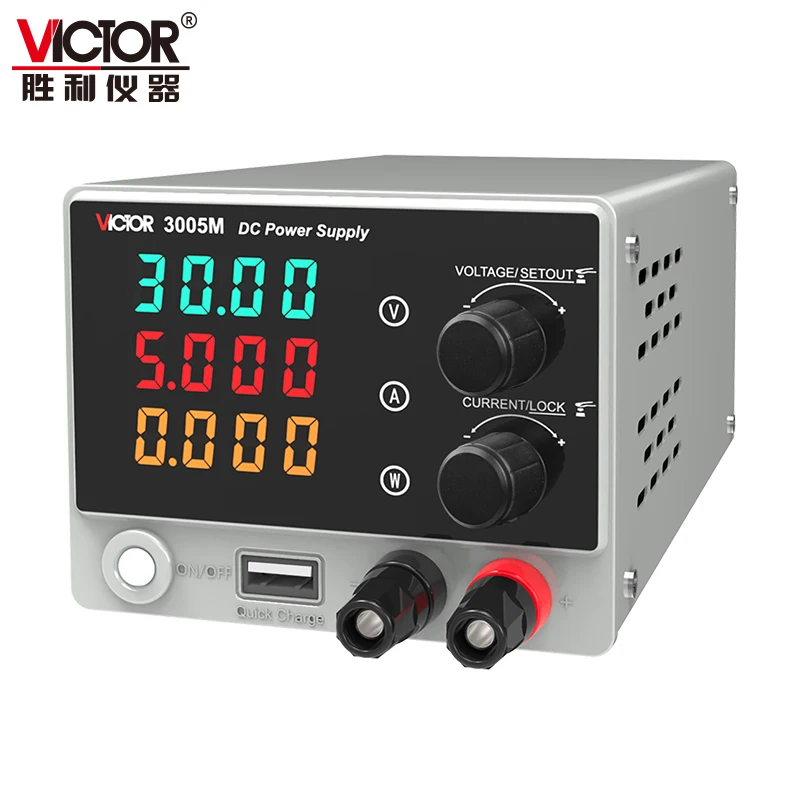Alimentation électrique DC VICTOR 3005M, laboratoire, 30V 5A, régulateur de tension réglable, alimentation de laboratoire à découpage, courant préréglé, ON/OFF