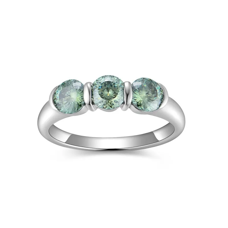 

Apaison 5 mm 0.5 ct Round Moissanite Rings 925 Sterling Silver Prom Party Jewelry For Women's