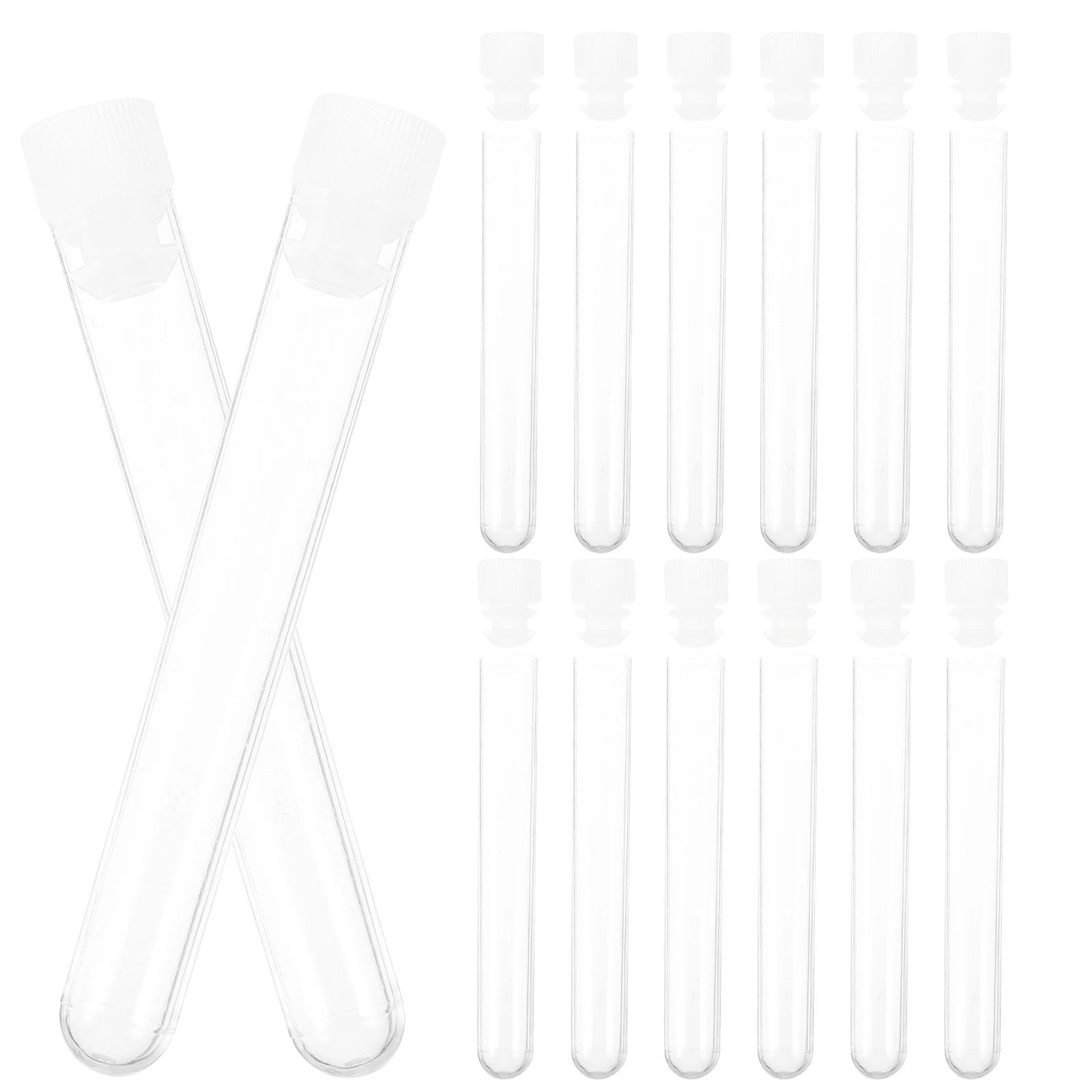 

50 Pcs Laboratory Test Tube Transparent Tubes with Lids Caps Chocolate Storage Containers
