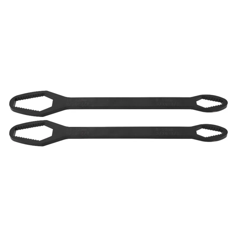 2pcs-universal-wrench-star-double-ended-self-tightening-adjustable-tools-8-22mm-260mm-long-g-silver-black-electrogalvanizing