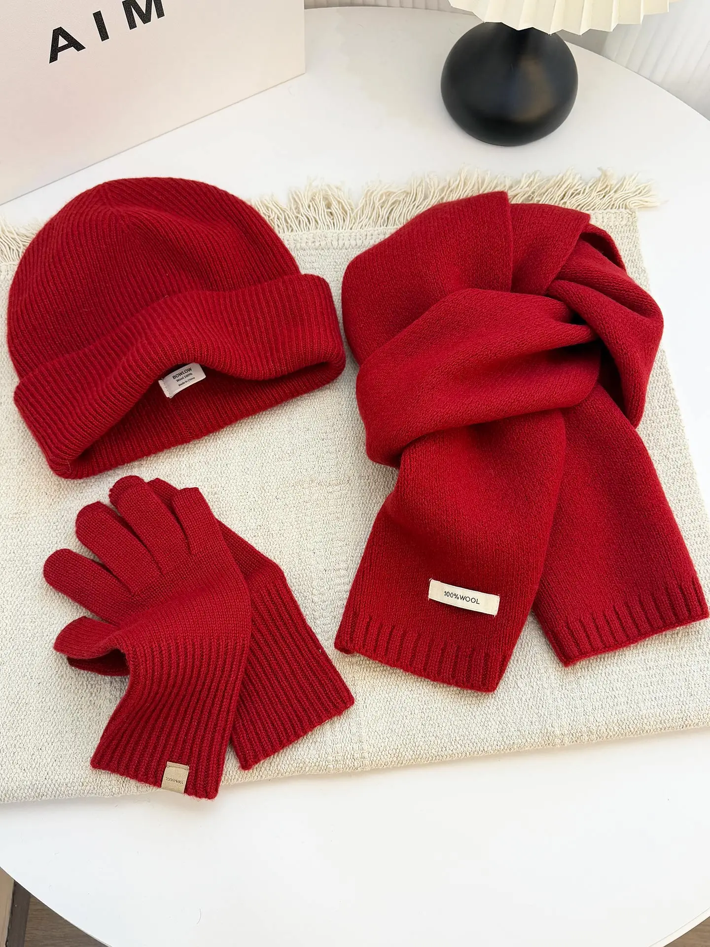 warm-woolen-hat-scarf-gloves-set-tee-piece-kit-same-color-series-winter-faion-korean-sle-ex-youth-accories