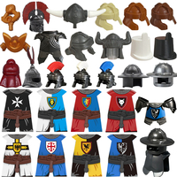 MOC Medieval Castle Knight Armor Figure Parts Building Blocks Temple Black Eagle Knight Warrior Weapons Accessory Bricks Toy T01