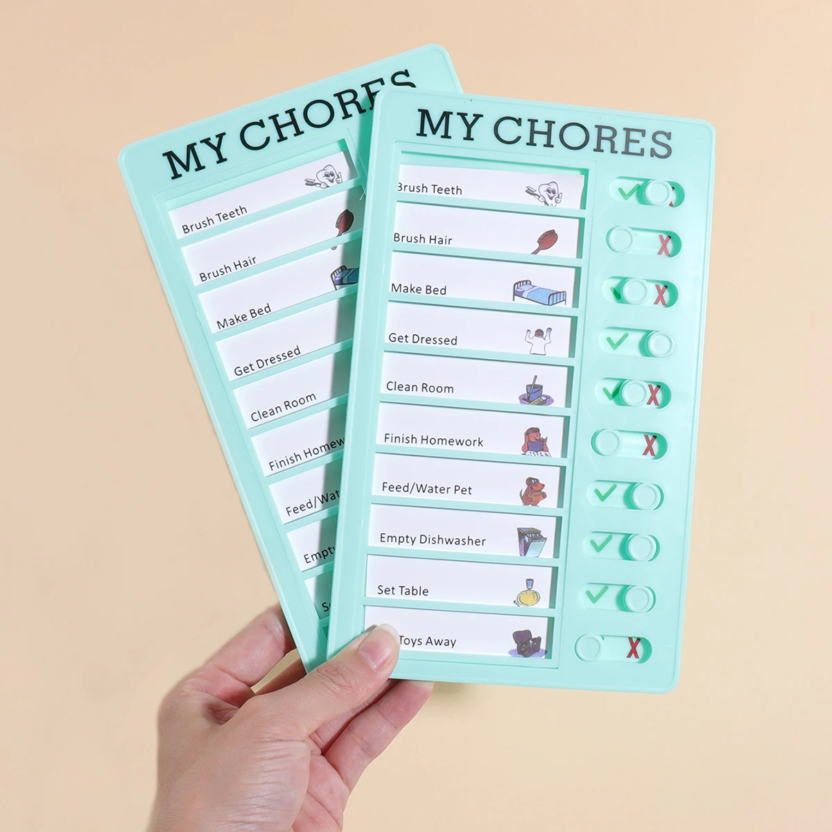 1 قطعة لوحة تسجيل الدخول للتخطيط الذاتي المنزلق الرائع ، تخطيط المهام للأطفال ، تشكيل الهبيت ، لوحة تسجيل قابلة للتركيب على الحائط