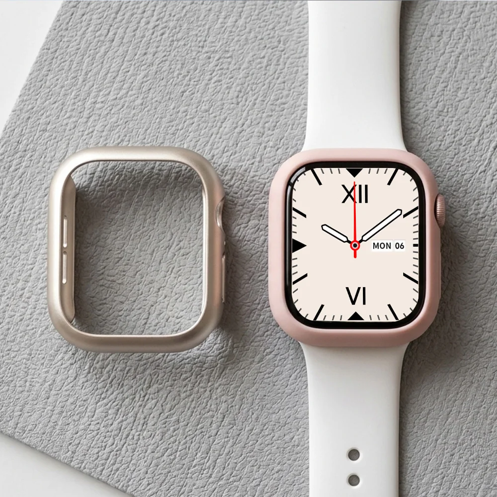 PC Electroplating Case for Apple Watch 12 46mm 42mm Hard Bumper Frame Protector Cover for Iwatch Series 12 46mm 42mm Accessories