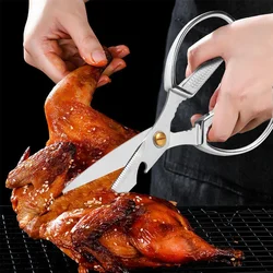 F.YOUNG Stainless Steel Kitchen Scissors Meat Vegetable Cutting Scissors Multifunctional Chicken Bone Cutter Opener Household