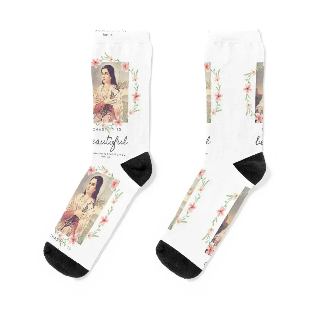 St. Maria Goretti pray for us ora pro nobis Socks shoes christmas gifts colored Men's Socks Ladies Men's