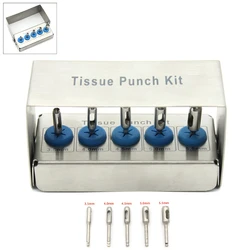 Jolie çon de tissu pour implant dentaire, outils de plantation en acier inoxydable, 5 pièces