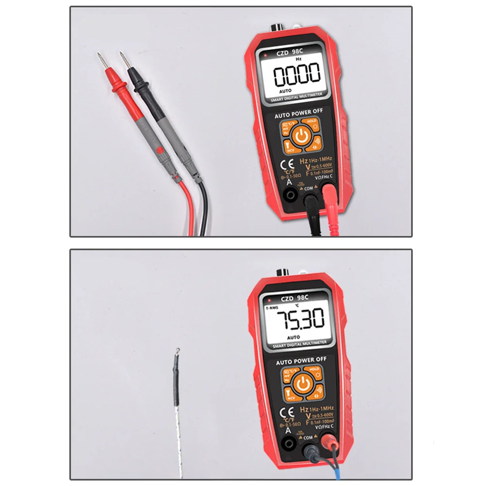 

Lightweight Digital Multimeter Auto Ranging Voltage Current Tester Flashlight LCD Screen Ohm Meter for Home Electrical Use