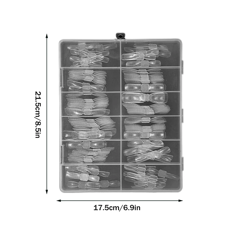 240 pezzi per unghie a doppia estremità, forme doppie, riutilizzabili, quadrati, stampi per estensione bara, punte per costruttore di gel, salone professionale per nail art