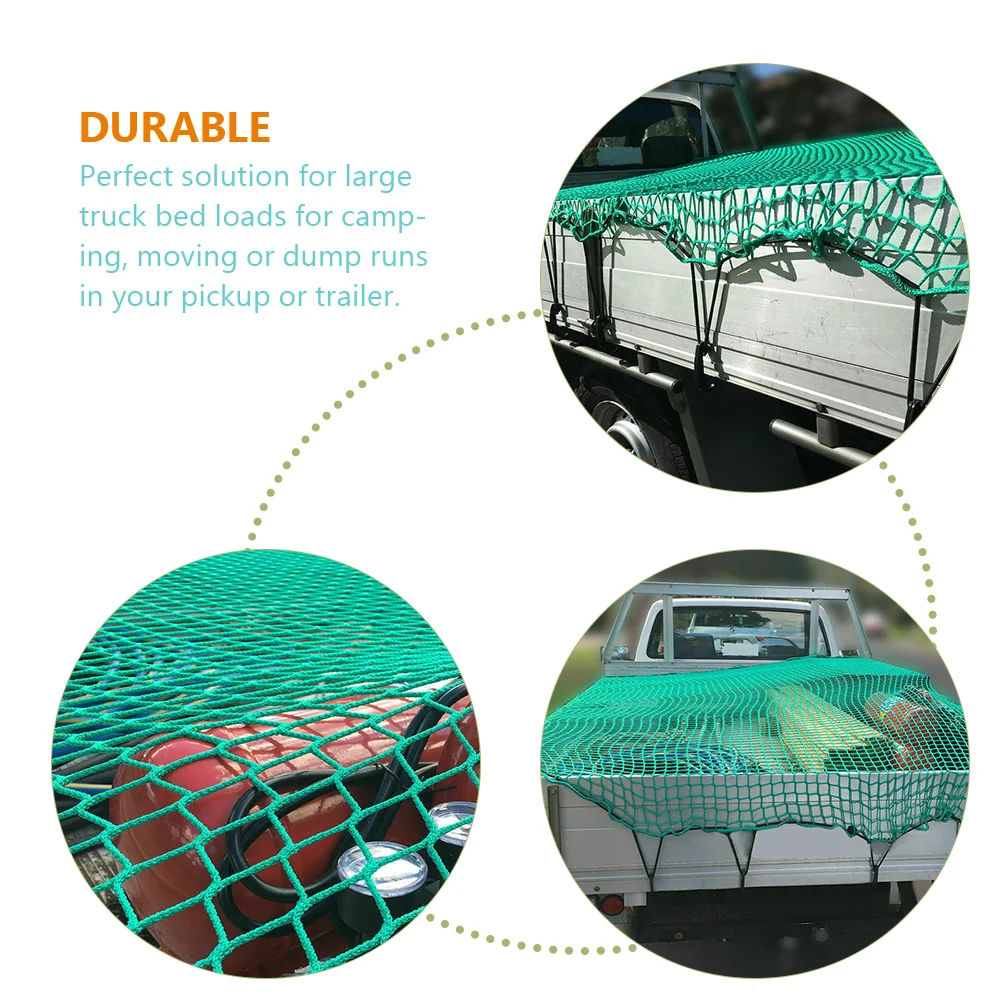 

15pcs Cargo Net For Truck Bed Heavy Duty Bungee Elastic Nylon Mesh Universal Trailer Pickup Bedding Covering Netting