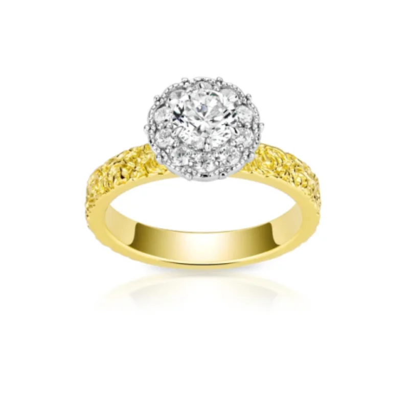 Cameo 925 Silver Synthetic Zircon Ring Flower Bud White Full Diamond Sunflower Special Design Vintage Gold Rings