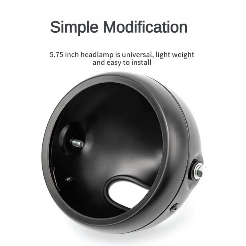 5.75 Inch Motorcycle Headlight Side Mount Round Led Headlight Housing Cover Headlamp Lighthouse Head Light Shell For Harley