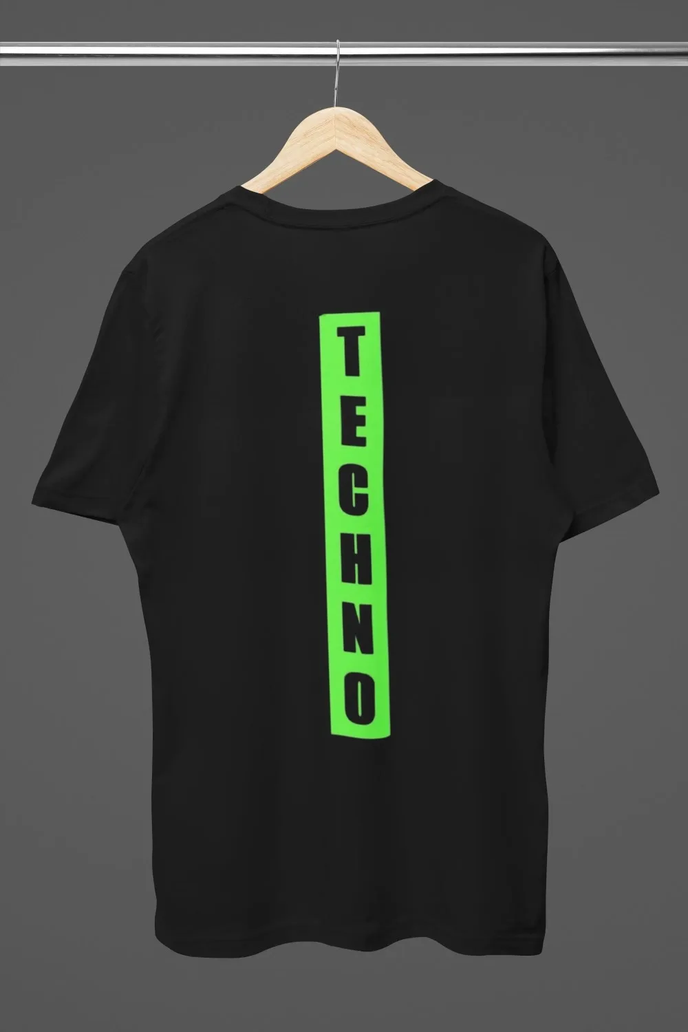 Camiseta Techno verde neón EDM Rave Clubwear camisa de manga corta Unisex hombres mujeres todas las estaciones negro Casual cuello redondo Camiseta de algodón