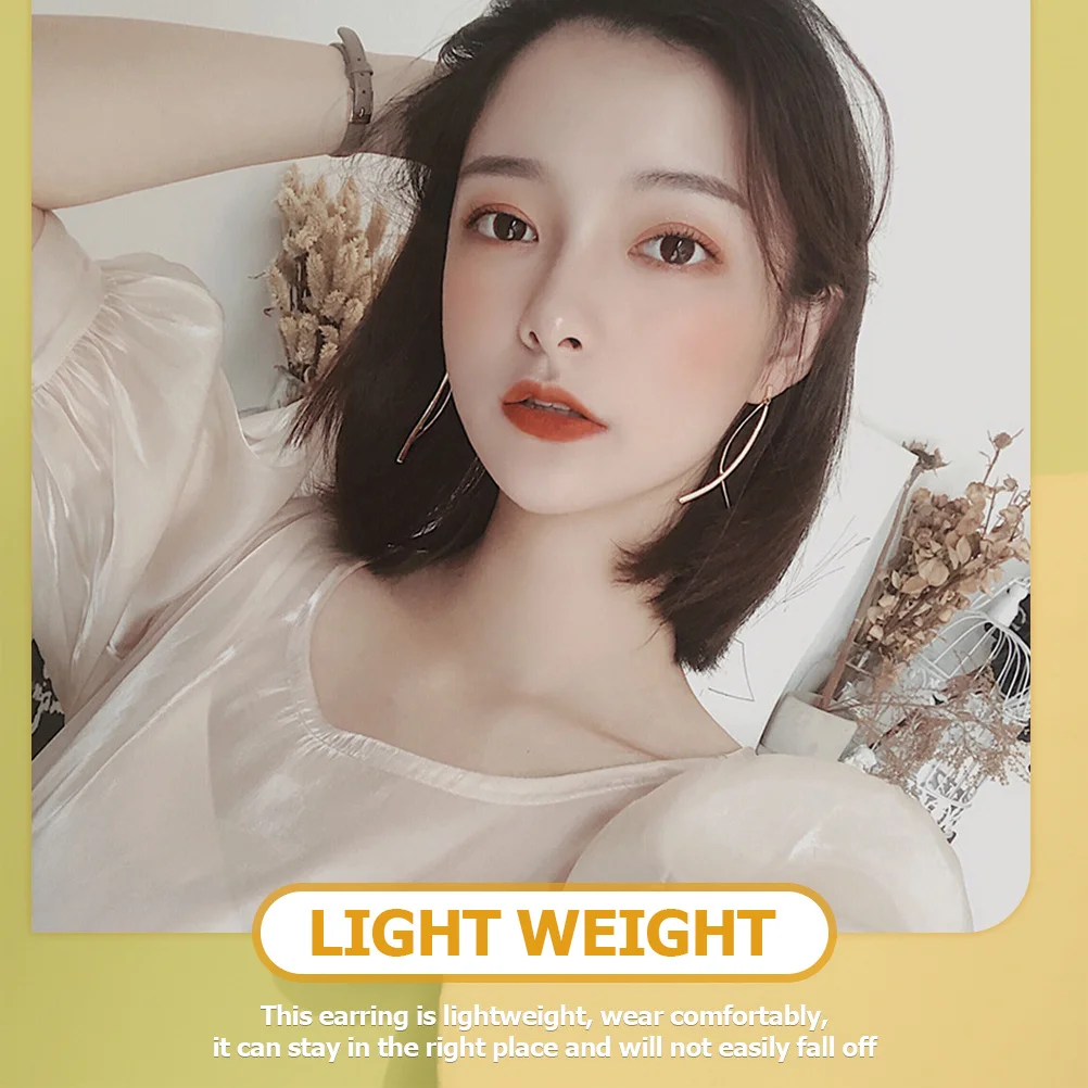 زوج واحد من الأقراط المتدلية على أصفاد الأذن غير المثقوبة، إكسسوار رائع للنساء في عيد الفصح وحفلات الزفاف #4