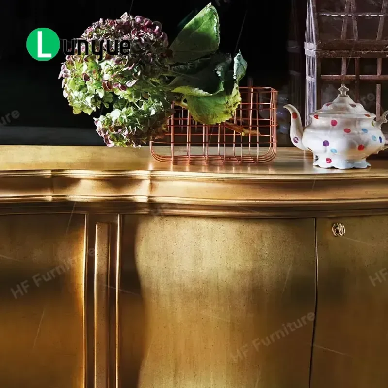 Customizable Royal Classic Solid Wood Sideboard Handmade Dining Room Storage Cabinet Vintage Buffet Server Furniture Set