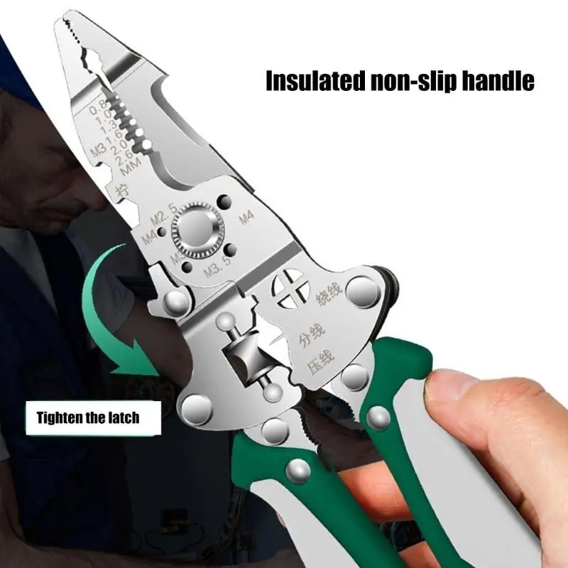 

Convenient Ergonomic Handle Electrician's Tool for Stripping and Cutting Wire