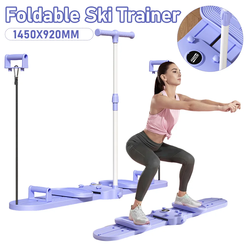 

Fitness Ski Machine With Handle & Pull Rope Foldable Ski Trainer Pelvic & Hip Strengthener Simulated Ski Trainer for Home Gym ﻿