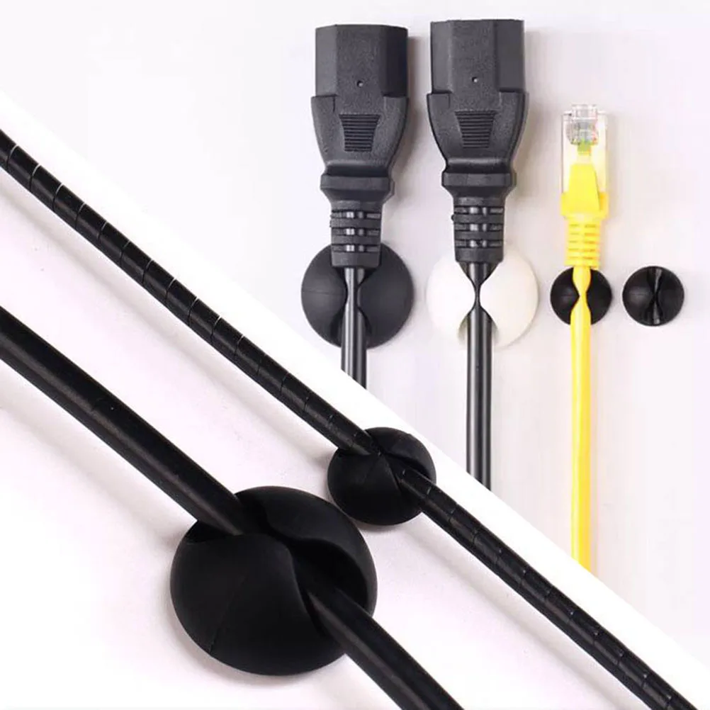 20 szt. Uchwytów na kable biurkowe, klipsy do kabli, organizer do kabli ładowania laptopa i PC, zarządzanie kablami na biurku