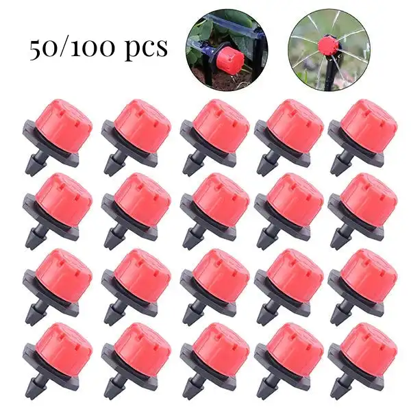 50PCS 4mm Garden Irrigation Nozzle Adjustable Dripper Watering Sprinkler Drip Irrigation System Watering Potted Plants