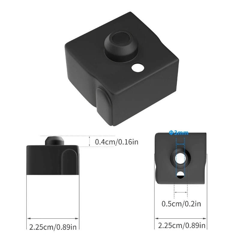 1/4 قطع جوارب سيليكون ناعمة لطابعة CR10 كتلة التدفئة ثلاثية الأبعاد Hotend غطاء العزل الحراري جزء طابعة ثلاثية الأبعاد