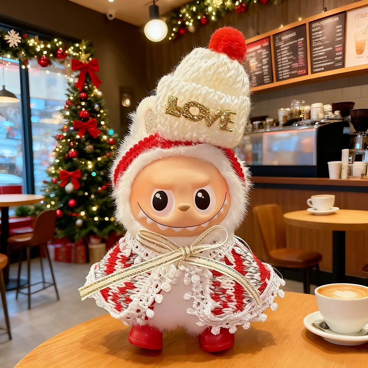 Plush Doll's Clothes for Mini Labubu 4.0 Christmas Set New Year Wear Mini Doll's Accessories Christmas Gift