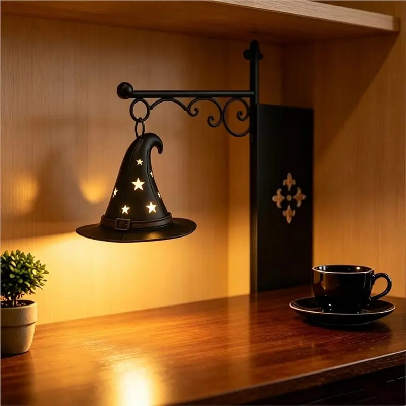 IALJ-Hanging Library Lamp Bookshelf Lantern Halloween Decorative LED Reading Light Vintage Bookshelf Nightlight Book