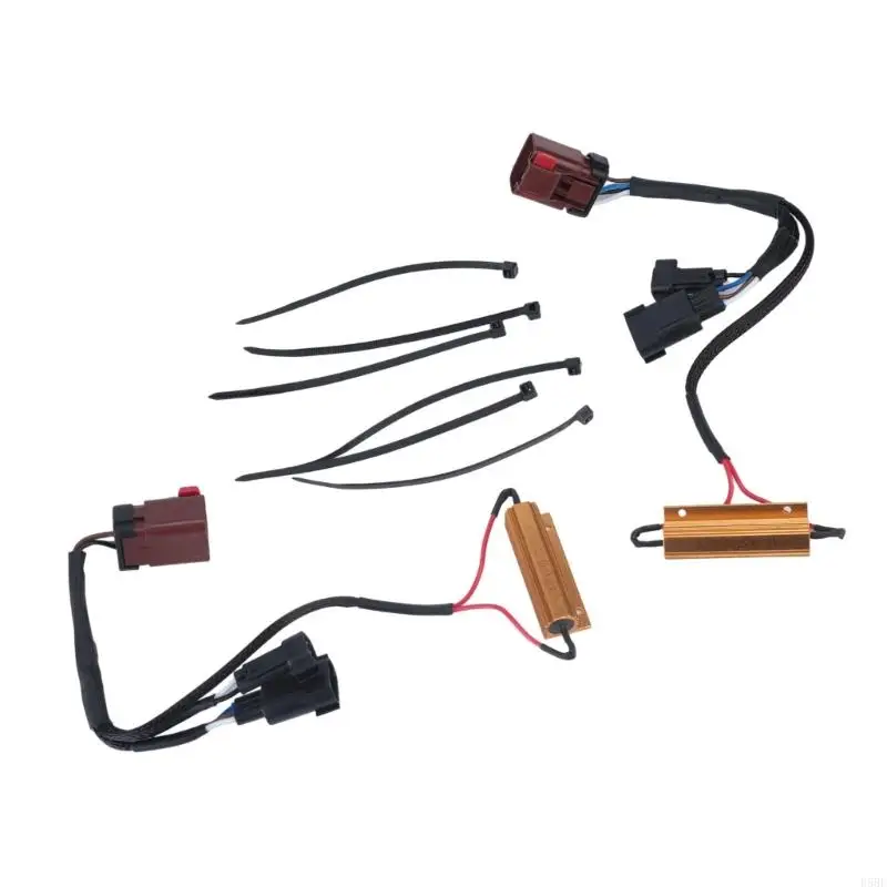 D5BE Rear Tail Light Conversion Wiring Harness for 2014-2015 Truck Lighting Changes, LED Adapter Harness with Sleeved Cover and